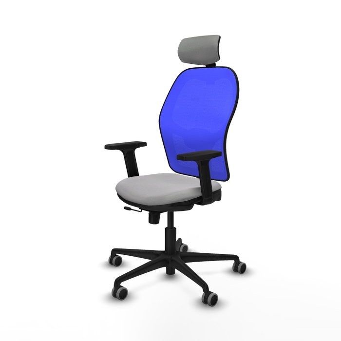 PIQUERAS Y CRESPO Silla de oficina Jorquera con mecanismo Sincro/Traslack, Gris claro y Azul PIQUERAS Y CRESPO Silla de oficina Jorquera con mecanismo Sincro/Traslack, Gris claro y Azul