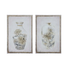 DKD Home Decor Set de 2 Cuadros de Lienzo con Diseño de Jarrón, 50x70 cm