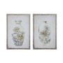 DKD Home Decor Set de 2 Cuadros de Lienzo con Diseño de Jarrón, 50x70 cm