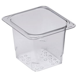 CAMBRO Recipiente colador GN 1/6 - 16,2 x 17,6 x 12,7 cm - Transparente