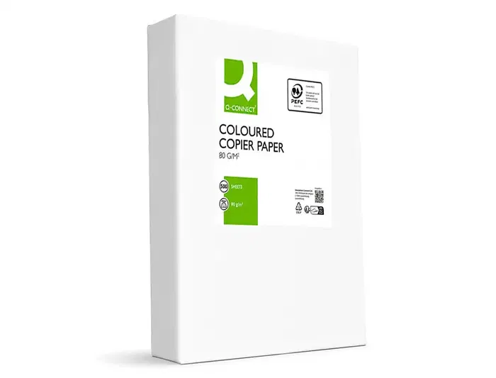 Q-connect Papel Color Din A4 80gr Amarillo Paquete de 500 Hojas