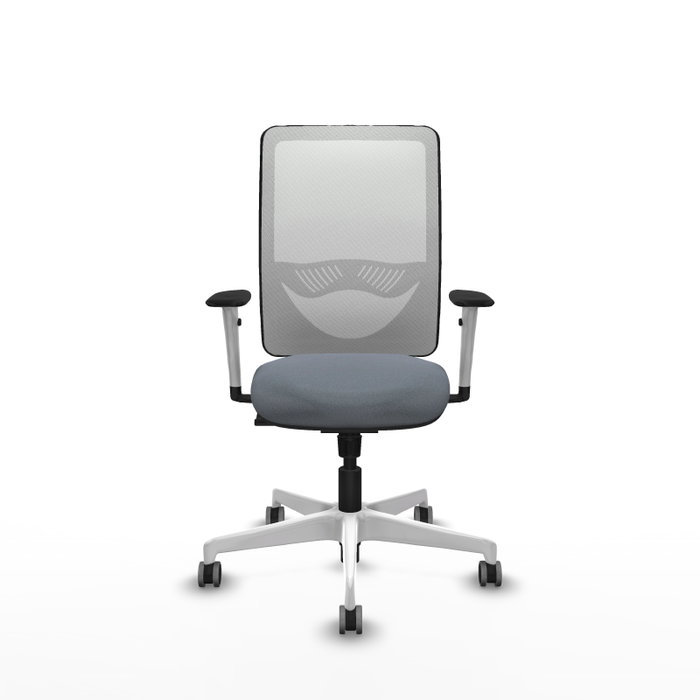 PIQUERAS Y CRESPO Silla de oficina Zulema con mecanismo Sincro, Gris y Blanco