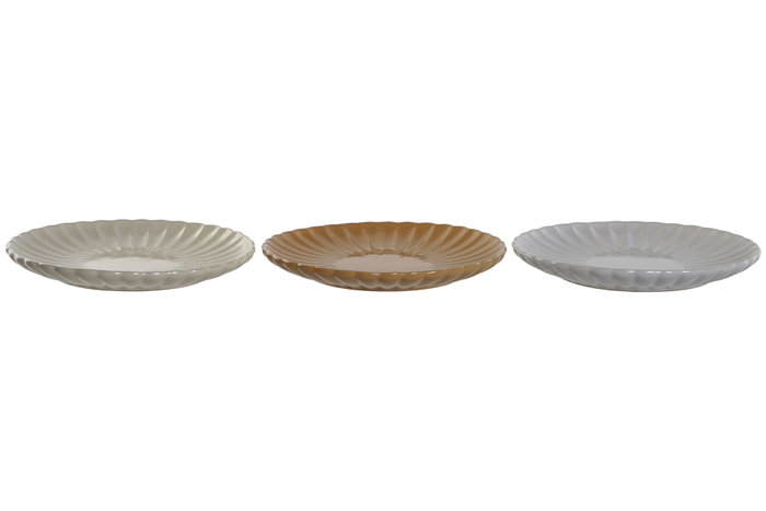 DKD Home Decor Set de 6 Platos de Gres Jaspeado VINTAGE 24