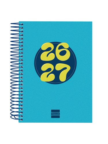 Finocam Agenda Cool para Estudiantes Espiral 2026-2027 Azul 120x164mm