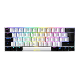 SHARKOON SGK50 S4 Teclado Gaming Inalámbrico + USB QWERTY Portugués Blanco LED RGB 60%