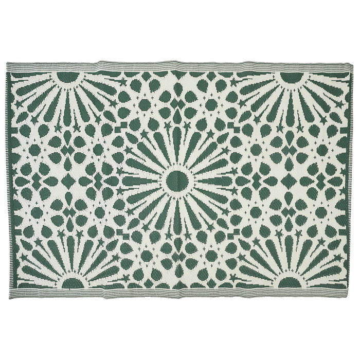 Home Deco Factory Alfombra Int/Ext 120x180 cm, plástico PP, motivos geométricos, colores surtidos (verde, granate, beige)