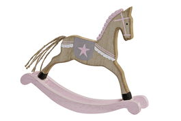 DKD Home Decor Decoracion Navidad Fantasia Rosa 5 x 16 x 19 cm Caballo Madera (12 Unidades)