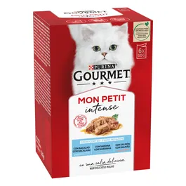 Purina Gourmet Mon Petit Seleccion Pescados para Gatos - Caja con 6 Sobres de 50 gr, Alimento Húmedo Premium