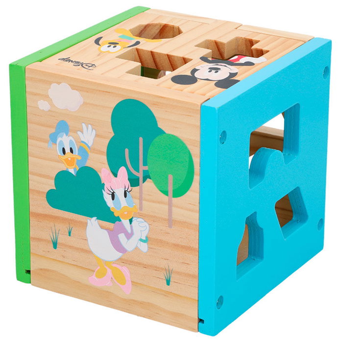 WOOMAX Cubo Formas Mickey Minnie Disney Madera 14 Piezas +12 Meses 15cm WOOMAX Cubo Formas Mickey Minnie Disney Madera 14 Piezas +12 Meses 15cm