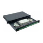 Helos Bandeja de empalme LWL 19 pulg 24 x LC/APC Duplex OS2, Negro