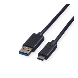 ROLINE 11.02.9011 Cable USB A a USB C 3.2 Gen 1, 1 Metro, Negro