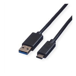 ROLINE 11.02.9011 Cable USB A a USB C 3.2 Gen 1, 1 Metro, Negro