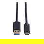 ROLINE 11.02.9011 Cable USB A a USB C 3.2 Gen 1, 1 Metro, Negro