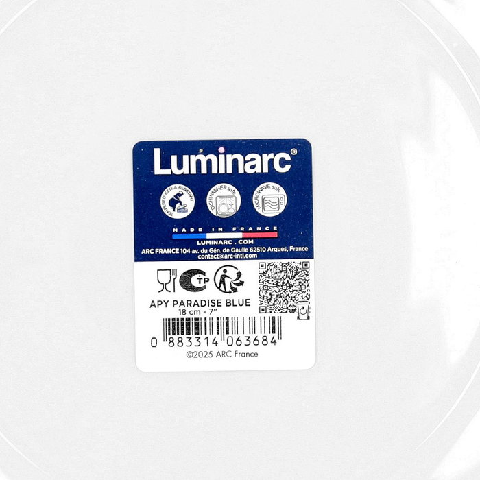 Luminarc Plato de Postre Opal Apy Paradise Azul 18 cm