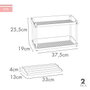 Color Baby MAX HOME-PK Set de 2 Estanterías con Dos Alturas 37,5x19x25,2 cm