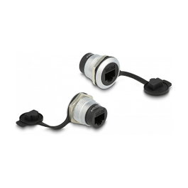 DeLOCK Conector RJ45 Cat.6A con tapa protectora contra el polvo, Negro