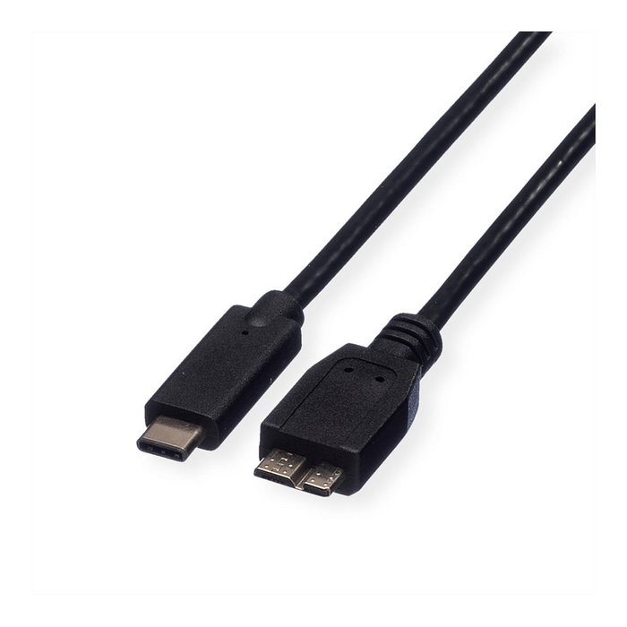 ROLINE Cable USB 3.2 Gen 1 C a Micro-USB B, 0,5 m, Negro ROLINE Cable USB 3.2 Gen 1 C a Micro-USB B, 0,5 m, Negro