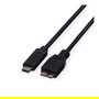 ROLINE 11.02.9005 Cable USB C a Micro-USB B, USB 3.2 Gen 1 (3.1 Gen 1) 5 Gbps, Negro, 0.5m