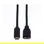 ROLINE 11.02.9005 Cable USB C a Micro-USB B, USB 3.2 Gen 1 (3.1 Gen 1) 5 Gbps, Negro, 0.5m