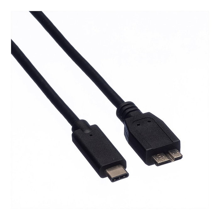 ROLINE Cable USB 3.2 Gen 1 C a Micro-USB B, 0,5 m, Negro ROLINE Cable USB 3.2 Gen 1 C a Micro-USB B, 0,5 m, Negro