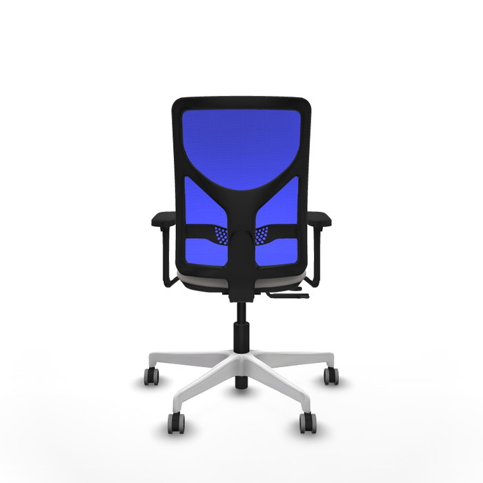 PIQUERAS Y CRESPO Silla de oficina Motilla con mecanismo Sincro/Traslack, Blanco y Azul