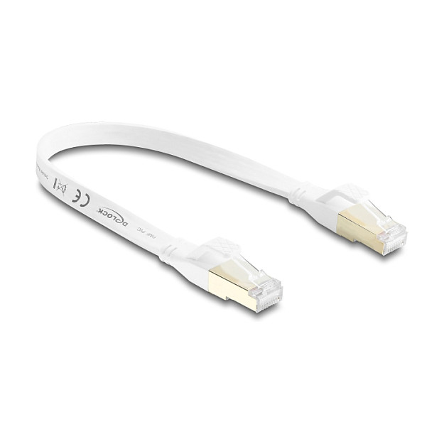 DeLOCK Cable Ethernet Plano Cat.8.1 U/FTP 40 Gbps 0,25 m Blanco
