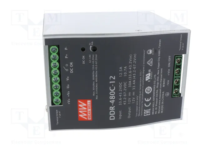 MEAN WELL DDR-480C-12 Convertidor DC/DC 400,8W 12V DC