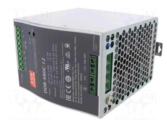 MEAN WELL DDR-480C-12 Convertidor DC/DC 400,8W 12V DC