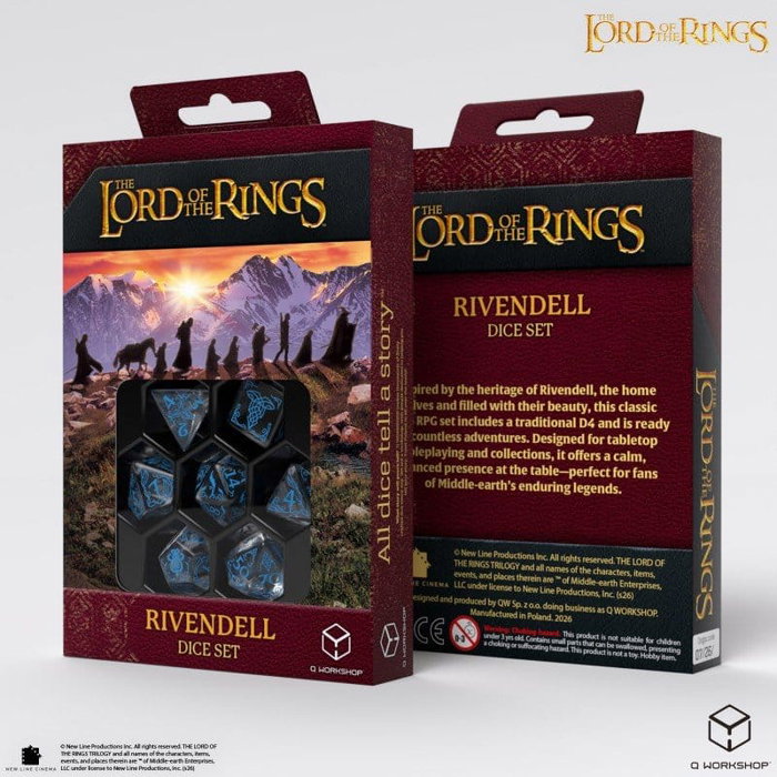 Q Workshop El Señor de los Anillos Set de 7 Dados Rivendell (Agua) Q Workshop El Señor de los Anillos Set de 7 Dados Rivendell (Agua)