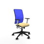 PIQUERAS Y CRESPO Silla de oficina Motilla con mecanismo Sincro/Traslack Crema y Azul