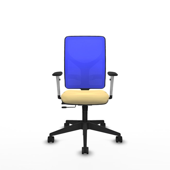 PIQUERAS Y CRESPO Silla de oficina Motilla con mecanismo Sincro/Traslack Crema y Azul