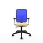 PIQUERAS Y CRESPO Silla de oficina Motilla con mecanismo Sincro/Traslack Crema y Azul