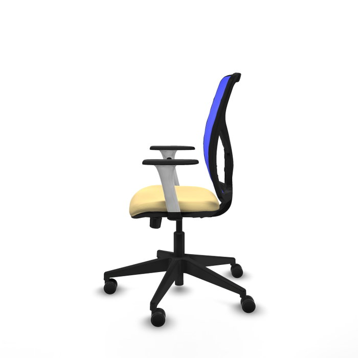 PIQUERAS Y CRESPO Silla de oficina Motilla con mecanismo Sincro/Traslack Crema y Azul