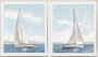 DKD Home Decor Cuadro Atlantico 4 Unidades Azul Velero Lienzo y PS 52.5 x 3 x 62.5 cm