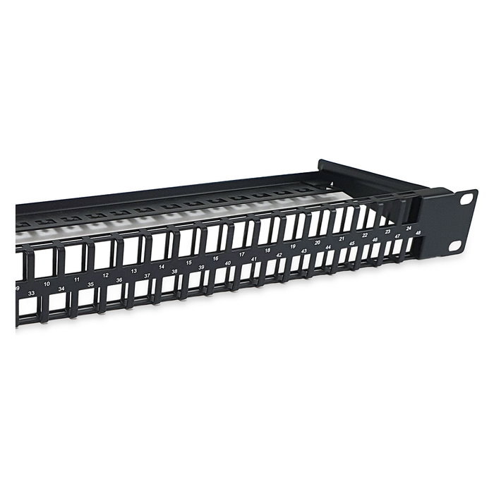 EQUIP Patch Panel Keystone 19" 1U 48 Puertos Cat6 UTP Rack Montaje Negro 769258 RJ-45 Acero RoHS