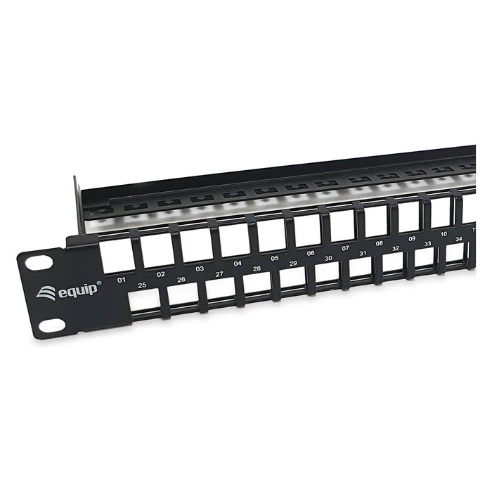 EQUIP Patch Panel Keystone 19" 1U 48 Puertos Cat6 UTP Rack Montaje Negro 769258 RJ-45 Acero RoHS