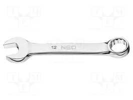 NEO TOOLS Llave plana-estriada bilateral de 12 mm