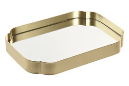 DKD Home Decor Bandeja de Decoración Espejo Metal Dorado