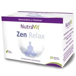 NUTRAVIT Zen Relax 30 Capsulas, Complemento Alimenticio para el Sistema Nervioso, con Pasiflora, Valeriana, L-Teanina, Vitaminas B y Probióticos, No Produce Somnolencia