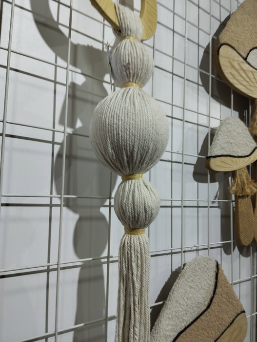 DKD Home Decor Decoración de Pared de Algodón con Bolas Surtida