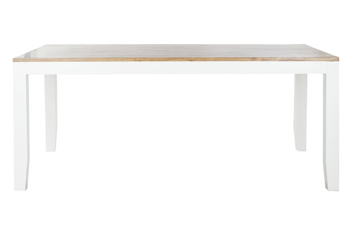 DKD Home Decor Daniela Mesa Comedor Urban Blanco Marron Madera Mango Acacia 100 x 80 x 200 cm