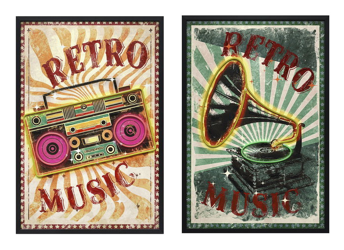 DKD Home Decor Cuadro Lienzo Led Verde Naranja 93 x 63 x 3 cm (2 Unidades)