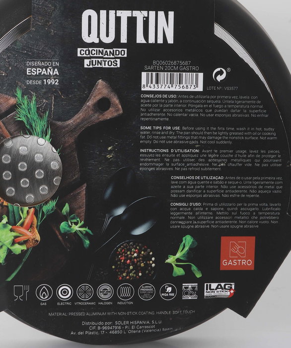 Quttin Sarten Gastro 20 cm (6 Unidades)