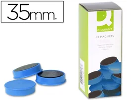 Q-connect Iman para sujeción de 35 mm azul, caja de 10 unidades