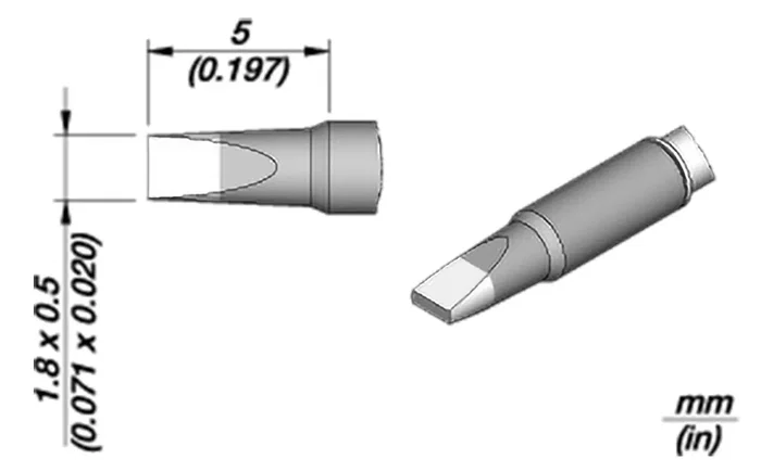 JBC TOOLS Punta de soldadura tipo destornillador Nano 1,8x0,5mm