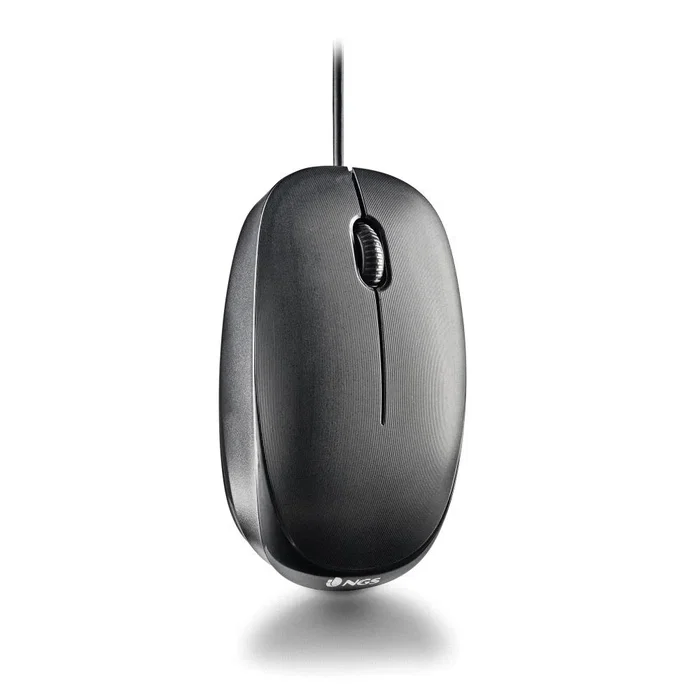 NGS FLAME-C Ratón Óptico Ambidiestro USB Tipo C Cable 1000 DPI Negro