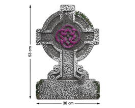 Lápida Cruz Celta Con Relieve Violeta 53x36 cm Halloween
