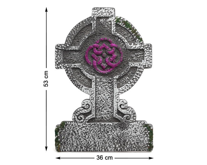 Lápida Cruz Celta Con Relieve Violeta 53x36 cm Halloween Lápida Cruz Celta Con Relieve Violeta 53x36 cm Halloween