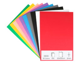 Innspiro Set de 10 láminas de goma EVA surtido colores 20x30cm x 2mm