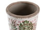 DKD Home Decor Jarrón de Gres con Diseño de Hojas Blanco